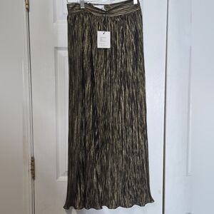 NEW Misha World Gold Black Pleated Long AIDA Skirt 4